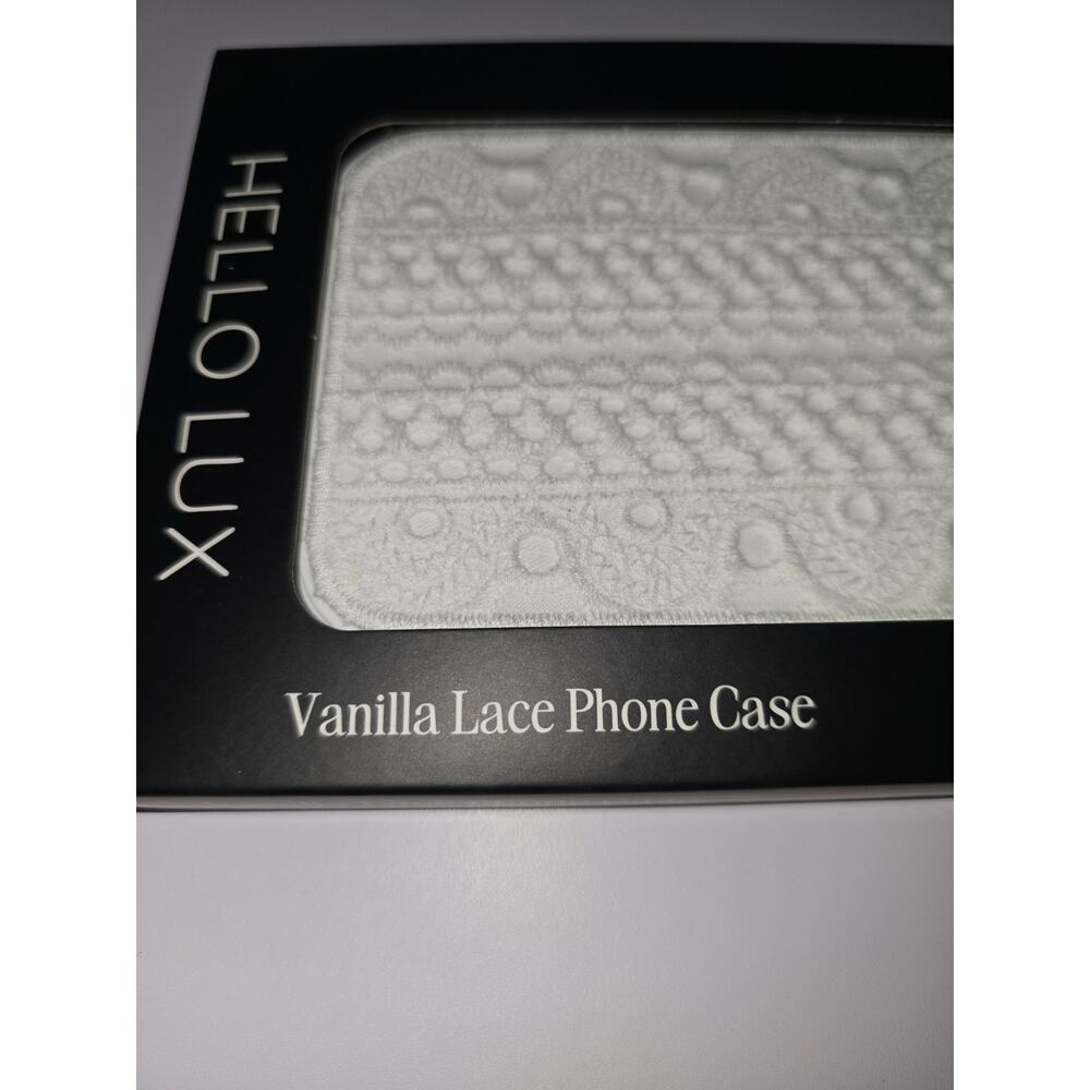 iphone 17 pro max hello lux case White Vanilla Lace Phone Case - Picture 3 of 4